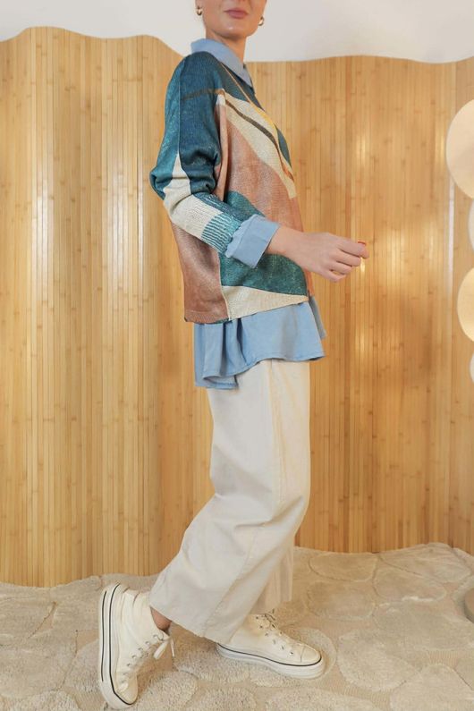 Raven Relaxed Knit Top Riley Teal